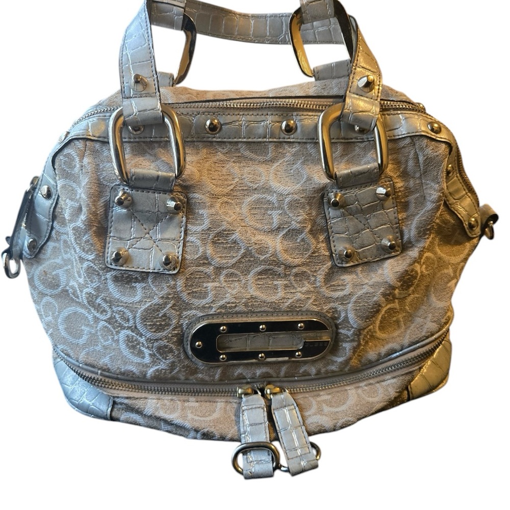 Coach Signature Satchel Bag - Gray